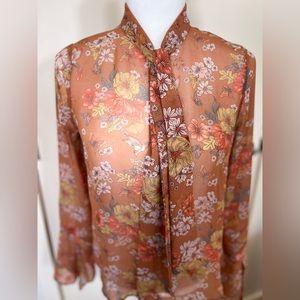 Forever 21 Women's Long-Sleeve Sheer Top Size Small